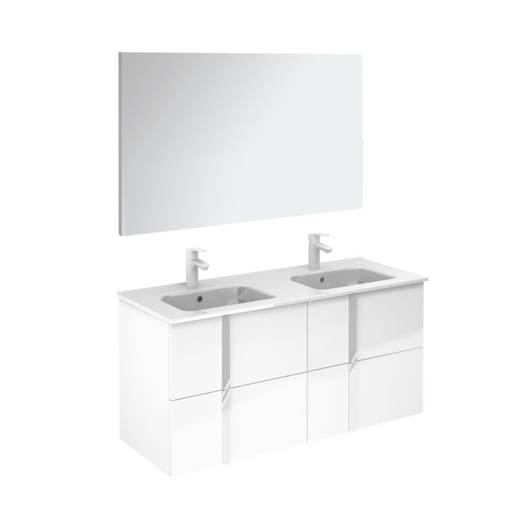 Orren Ellis Miguel 48'' Wall Mounted Double Bathroom Vanity with